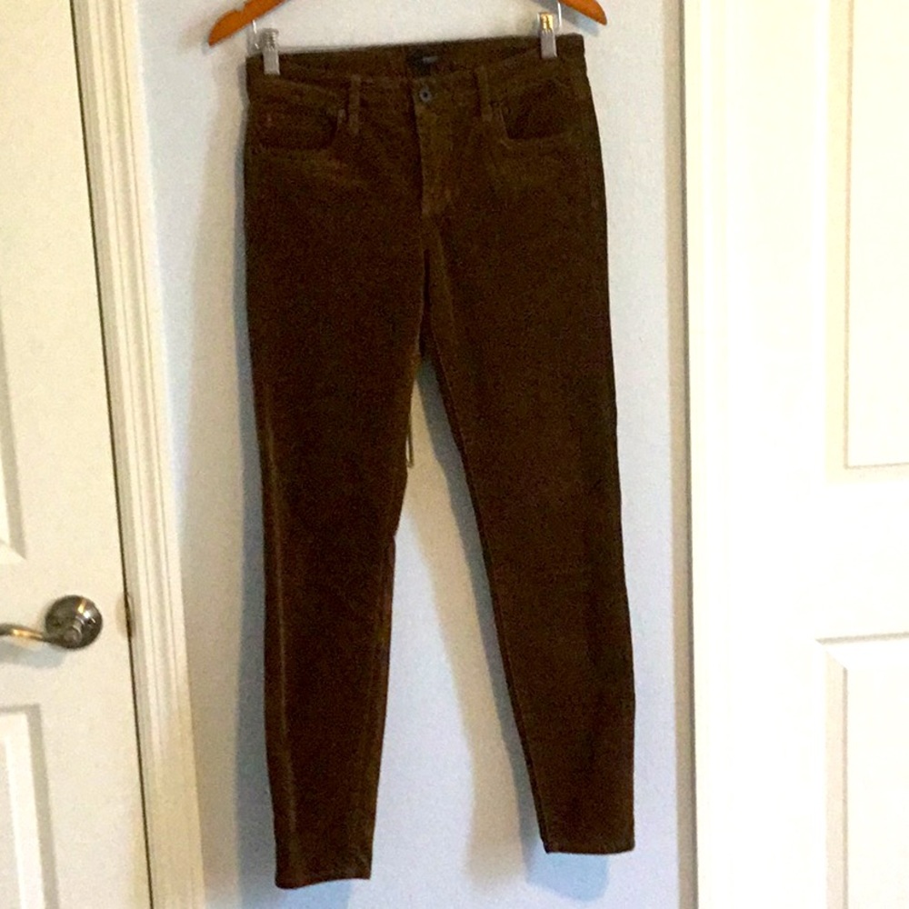 Deep brown corduroy skinny stretch jeans